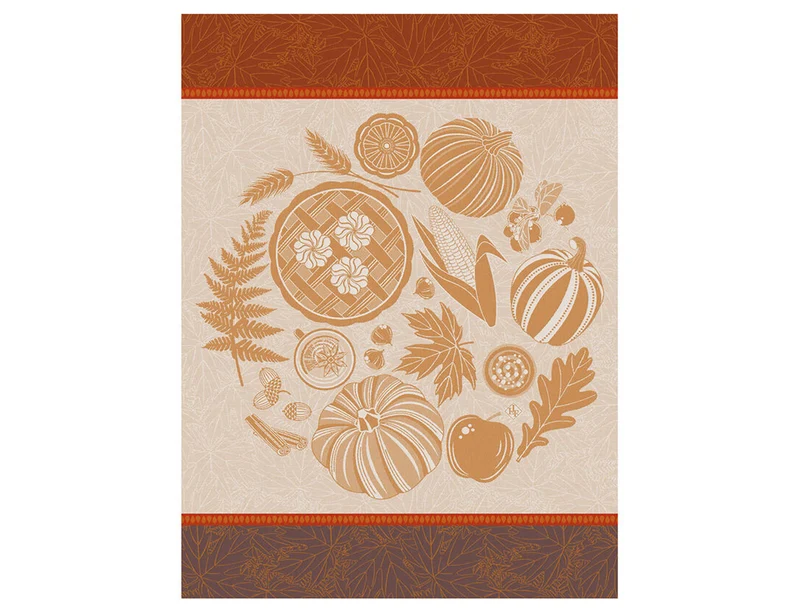 Torchon 100% coton - Thanksgiving Citrouille