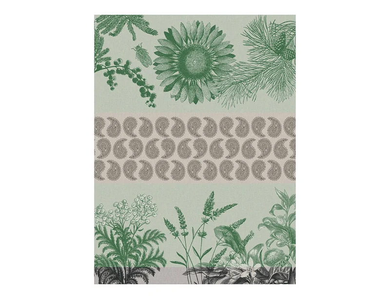 Torchon 100% coton - Soleil au jardin Romarin