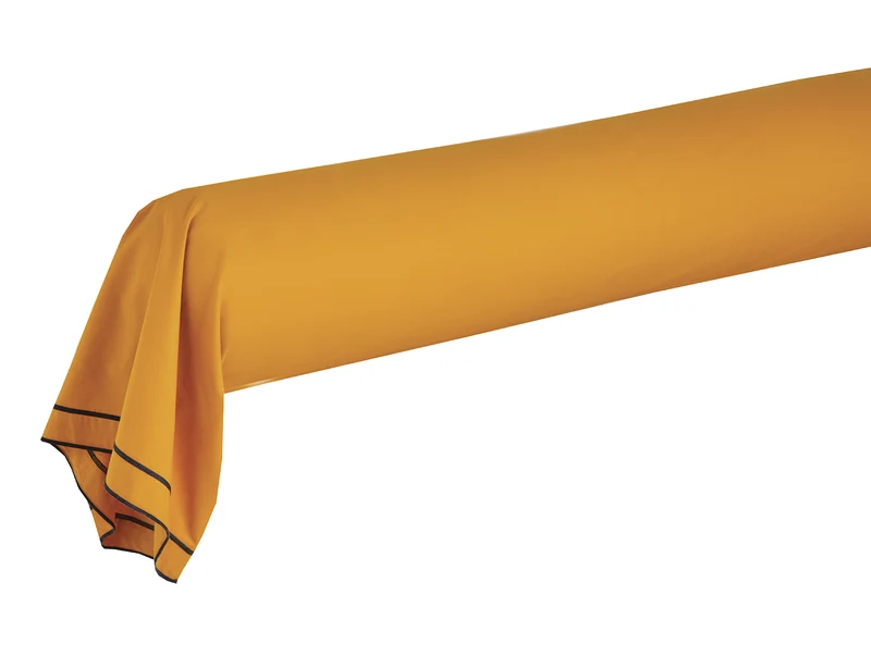 Taie de traversin Percale Bio - TANDEM Indigo/Fauve