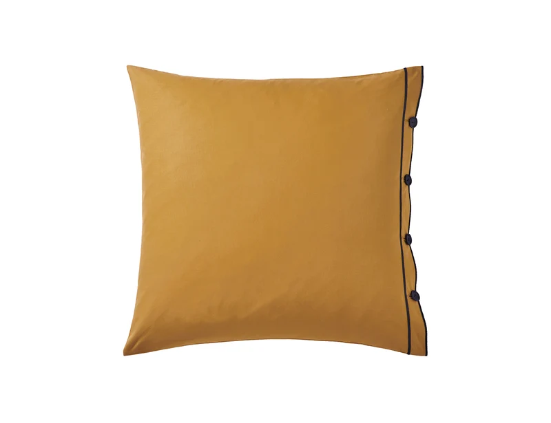 Taie d'oreiller Percale Bio - TANDEM Indigo/Fauve