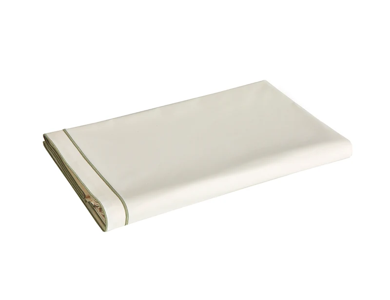 Drap plat Percale Bio - TANDEM Mousse/Neige