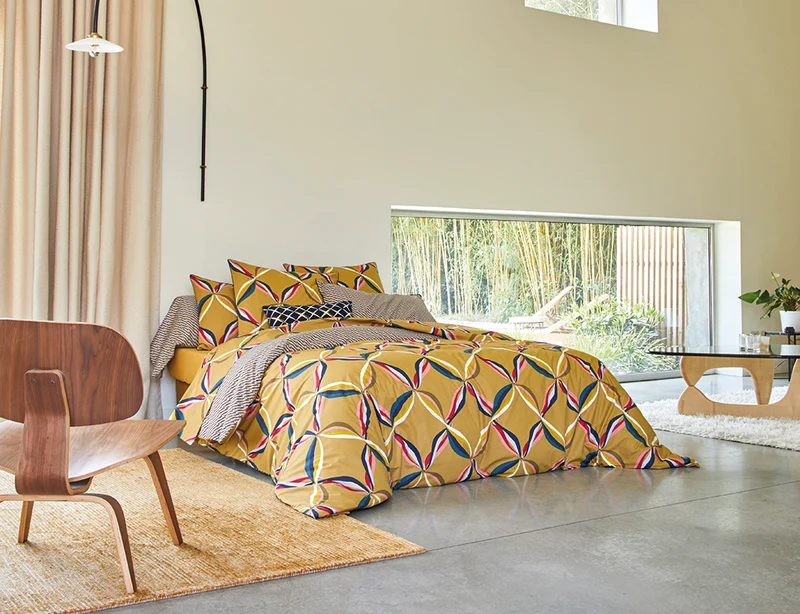 CINETIQUE Ocre - Percale de coton