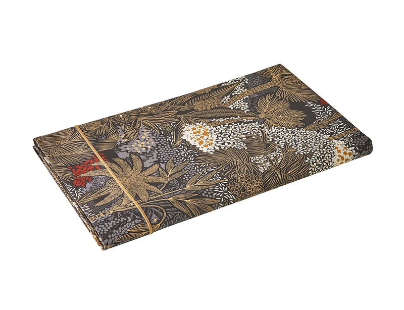 Drap plat Satin de coton - JARDINS DE BABYLONE Indigo