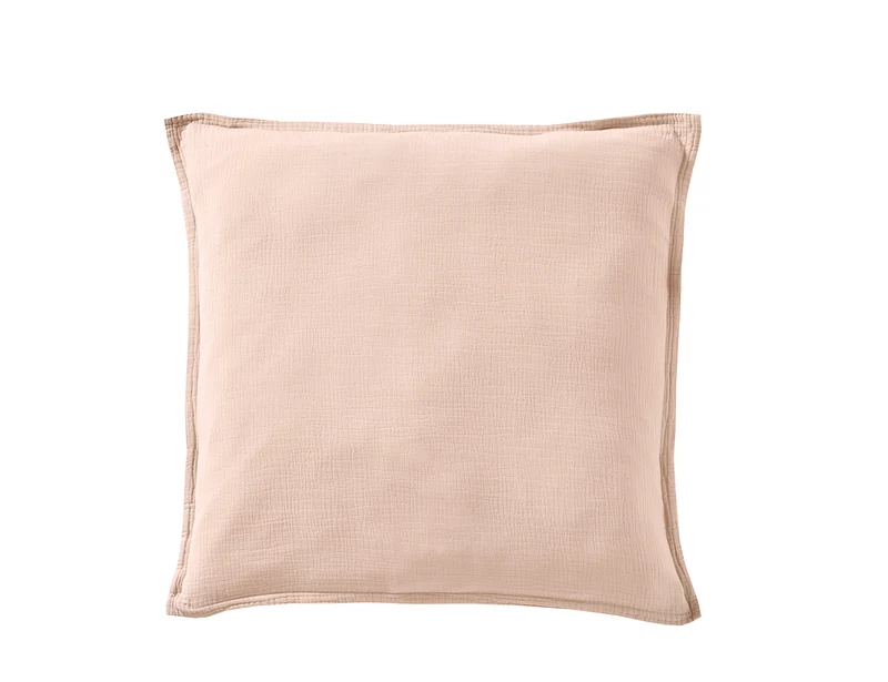 Taie d'oreiller Gaze de coton - COSY Rose Thé