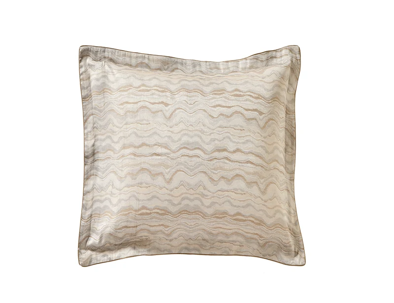 Taie d'oreiller Satin jacquard - AGATHE Granit