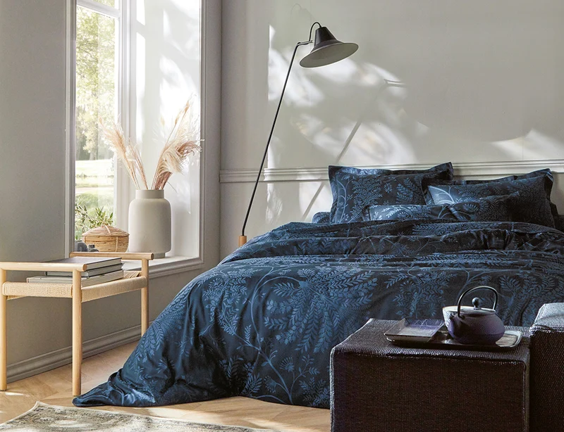 PALMYRE Bleu Nuit - Satin Jacquard