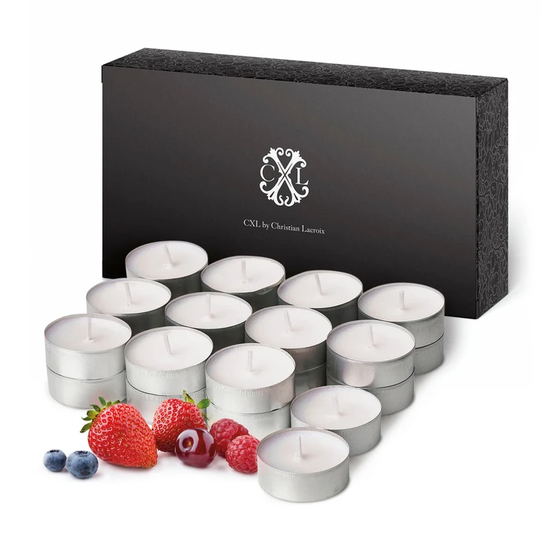 Pack de 24 bougies chauffe-plats parfumés Fruits rouges