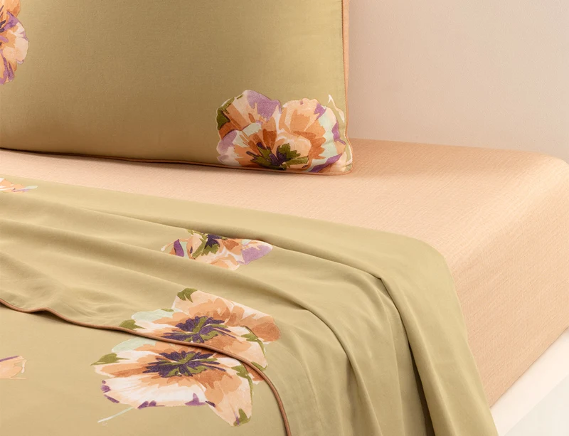 Drap plat FALBALAS Satin de coton lavé - OLIVIER DESFORGES
