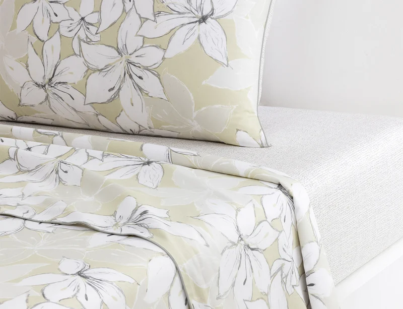 Drap plat Satin de coton - JADEITE BLOOM