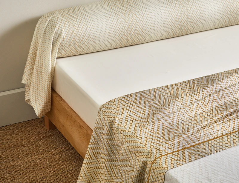 Drap plat Satin de coton - GRAVITY Dune