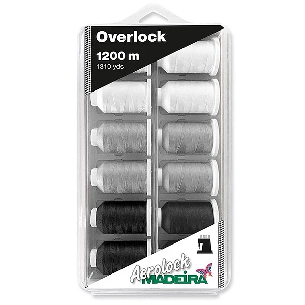 12 Bobines de fils surjeteuse Madeira Aerolock n°125 1200m x12