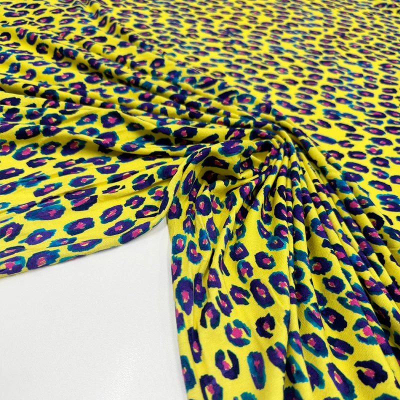 Tissu Maille Jersey Viscose - Leoparda