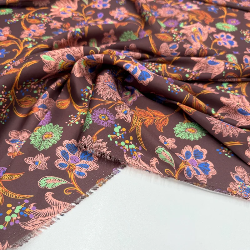 Tissu Satin, Polyester - Anemone