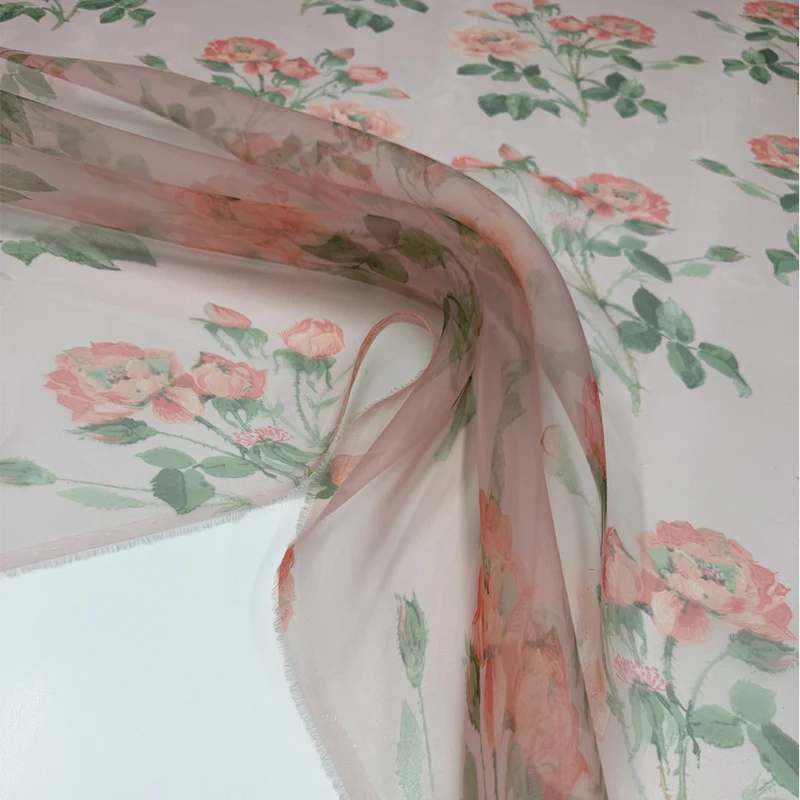 Tissu Organza, Polyester - Floral, Grappolo