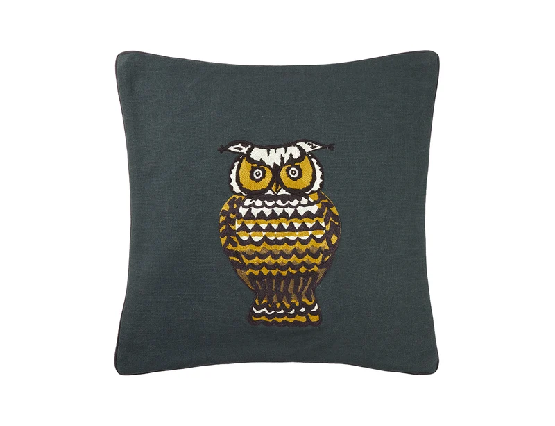 Coussin Coton brodé - CLUBBER Vert