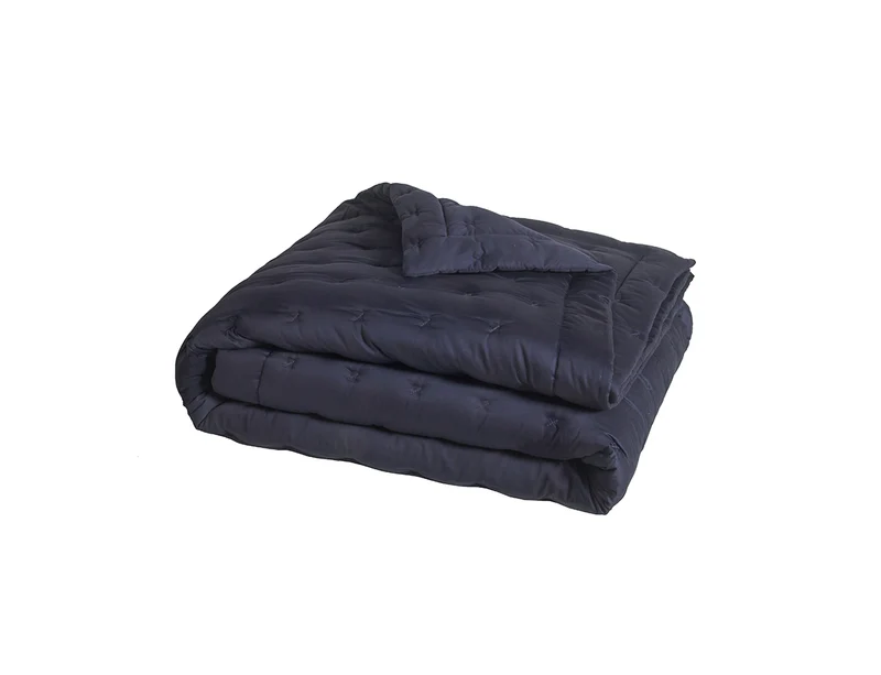 Couvre Lit Matelassé Satin - ALCOVE Bleu Corinthe