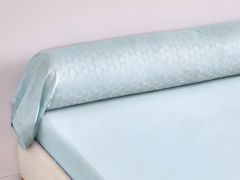 Taie de traversin Satin Jacquard - ÉOLE Glacier