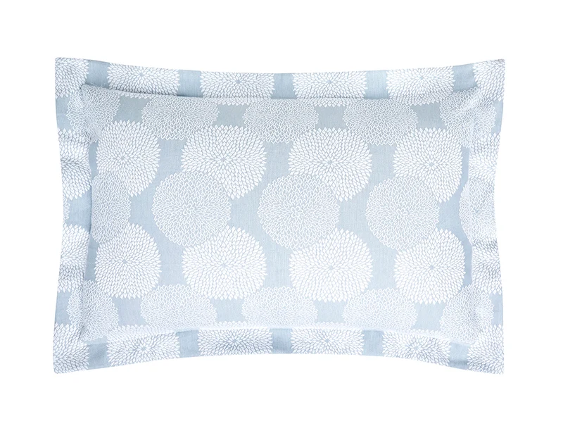 Taie d'oreiller Coton et Polyester - DAHLIA Bleu
