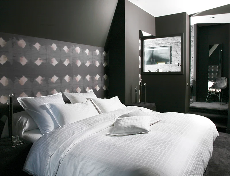 PALACE Blanc - Satin Jacquard de coton