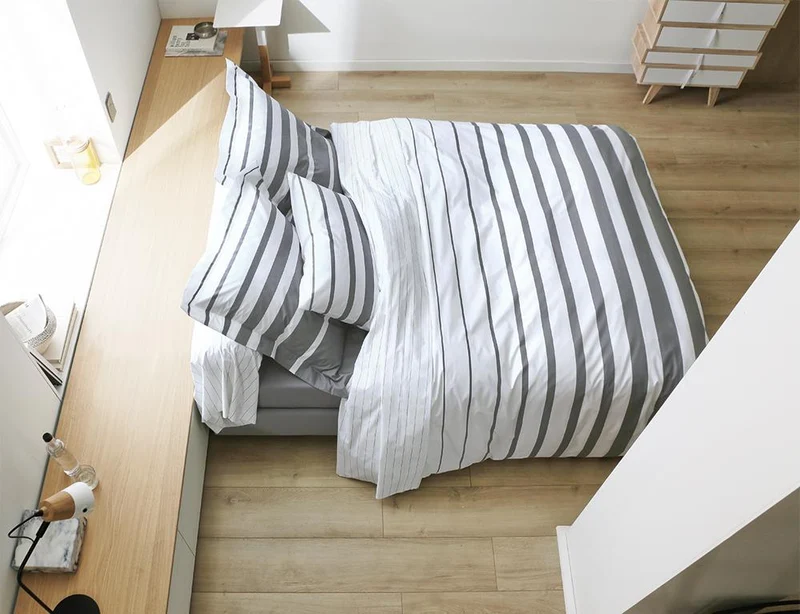 GRAND LARGE acier - Percale de coton
