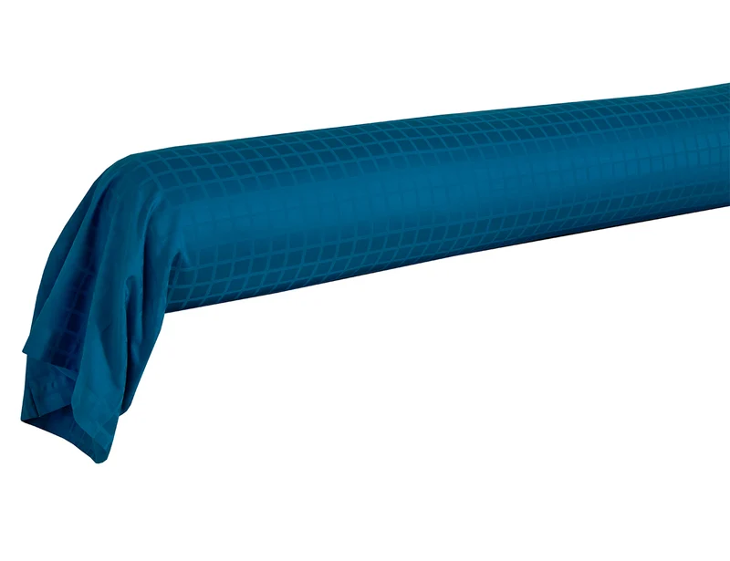 Taie de traversin Satin jacquard - PALACE Bleu Paon