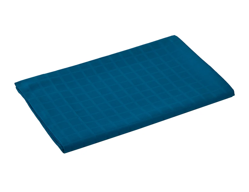 Drap plat Satin jacquard - PALACE Bleu Paon