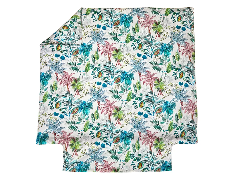 Housse de couette Satin de coton - PALMERAIE Bleu Paon