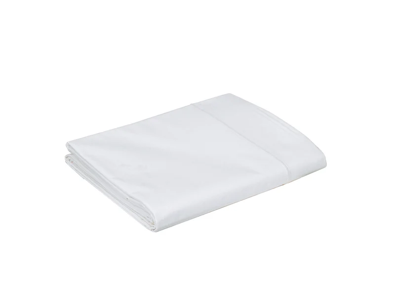 Drap plat Percale de coton - UNI BLANC DES VOSGES