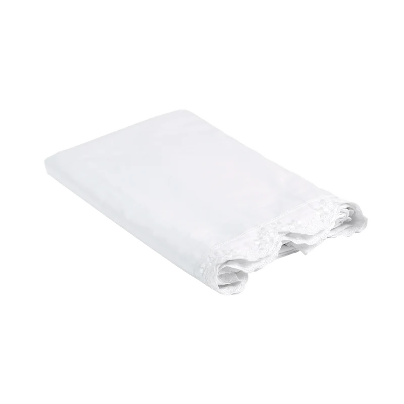 Drap plat brodée Héloïse - Percale de coton brodée