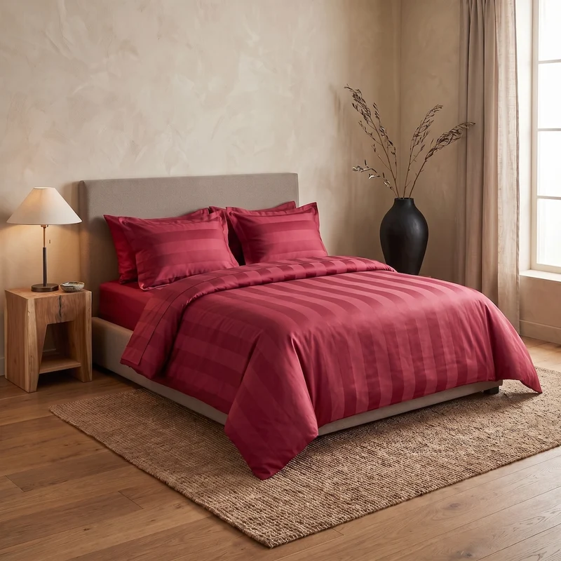 Housse de couette Belle Soirée Rayée - Satin Jacquard