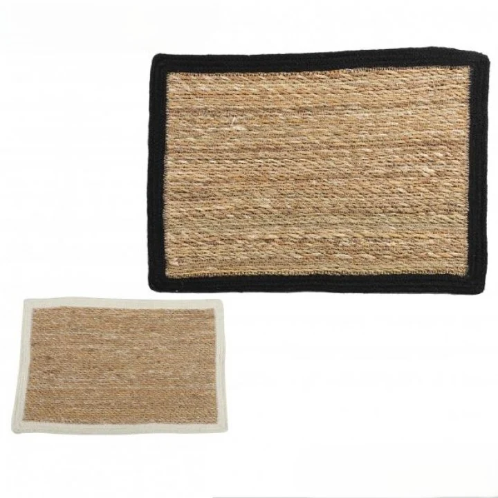 SET DE TABLE EN JUTE AVEC CONTOUR NOIR OU BEIGE - 45X30CM -