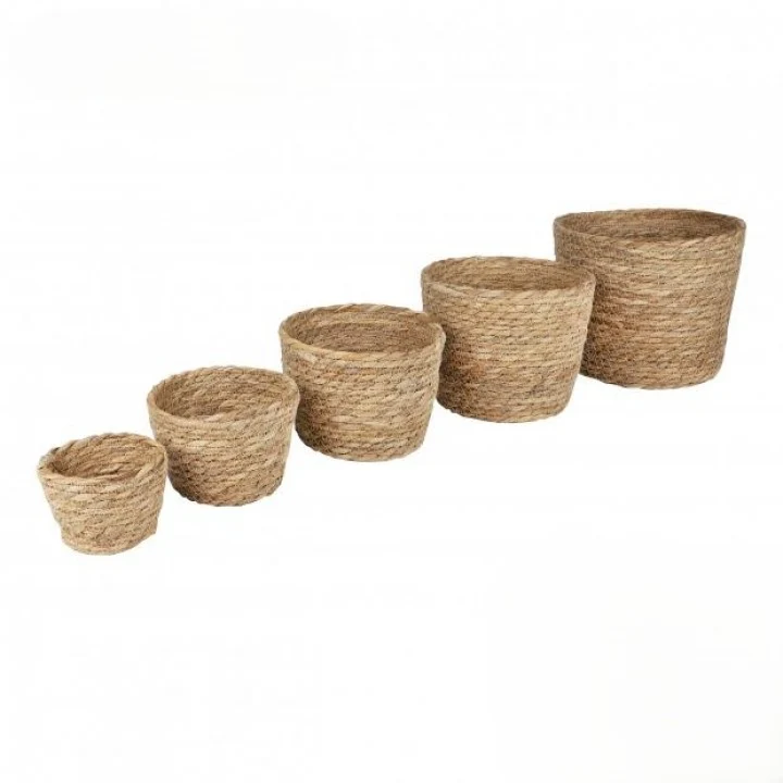 CACHE POT EN FEUILLES DE PALMIER
