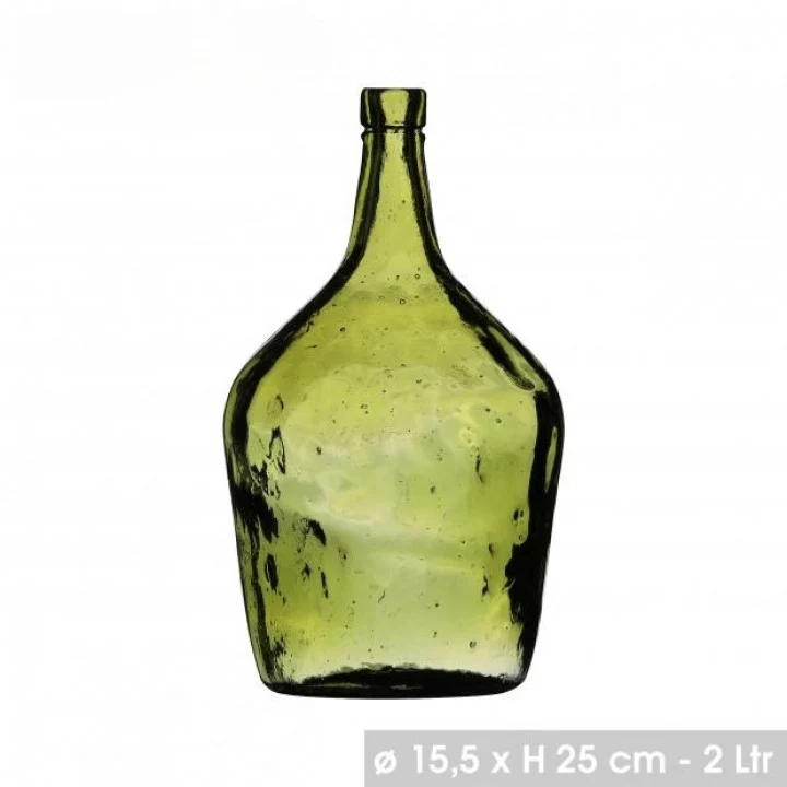 VASE DAME JEANNE 2L EMERAUDE VERRE RECYCLÉ