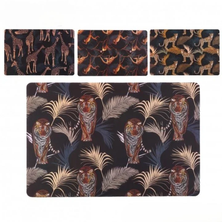 SET DE TABLE DESIGN "JUNGLE" 4 DECORS ASSORTIS 43,5x28,5cm