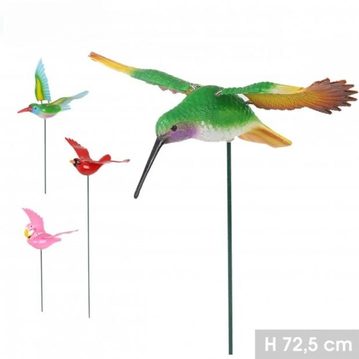 PIC DE JARDIN OISEAU 4 MODELES ASSORTIS H72,5CM