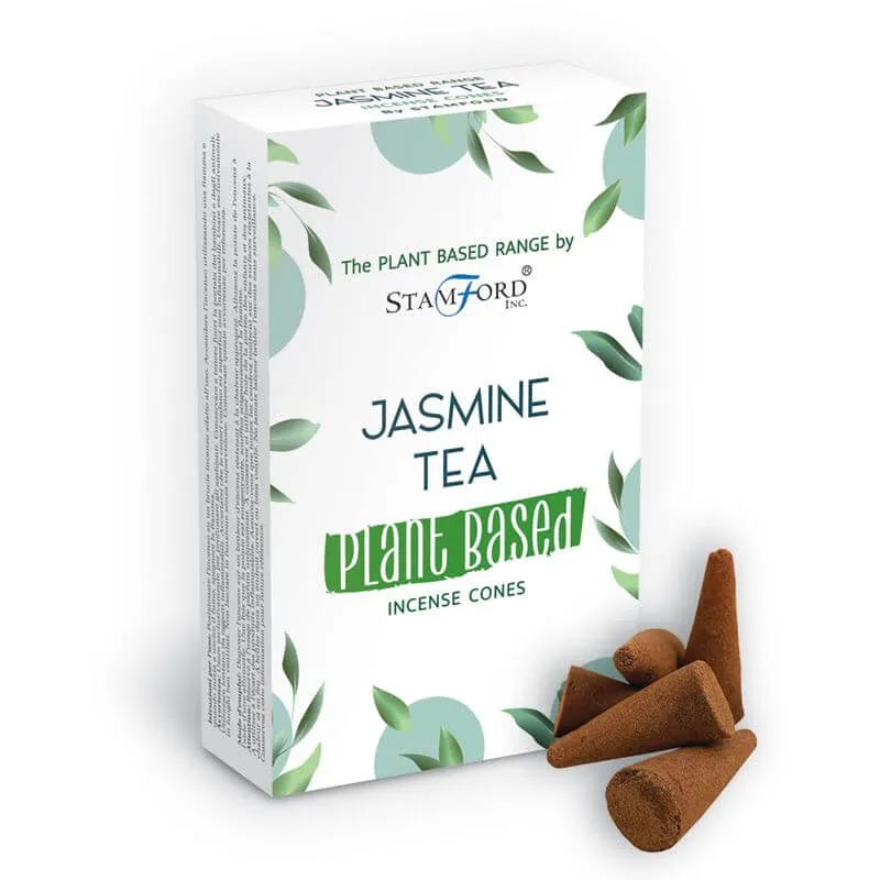 12 Cônes d'encens à base de plantes - Thé au jasmin