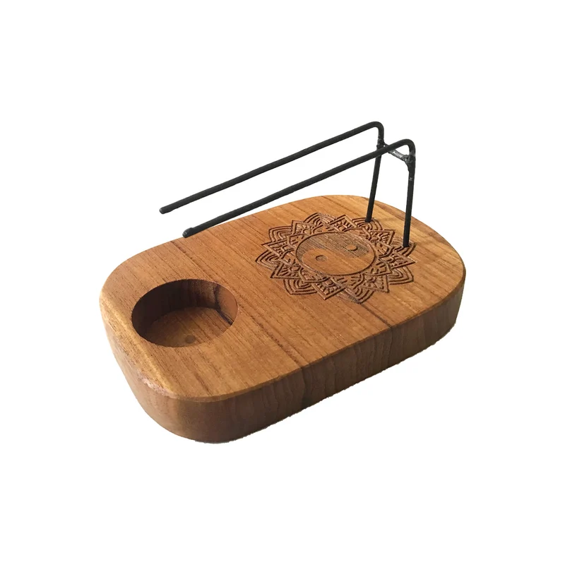 Brûleur Sauge ou Palo Santo - Bois de Teck - Design Yin & Yang
