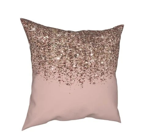 Housse de coussin 60x60 Rose Pailleté