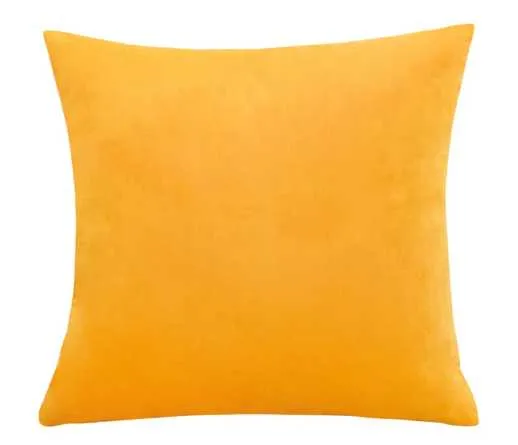Housse de coussin 60x60 Velours Jaune Abricot