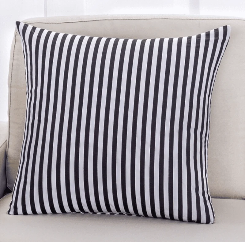 Housse de coussin 60x60 Noir et Blanc