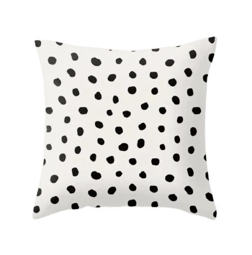 Housse de coussin 45x45 a Pois Noir et Blanc