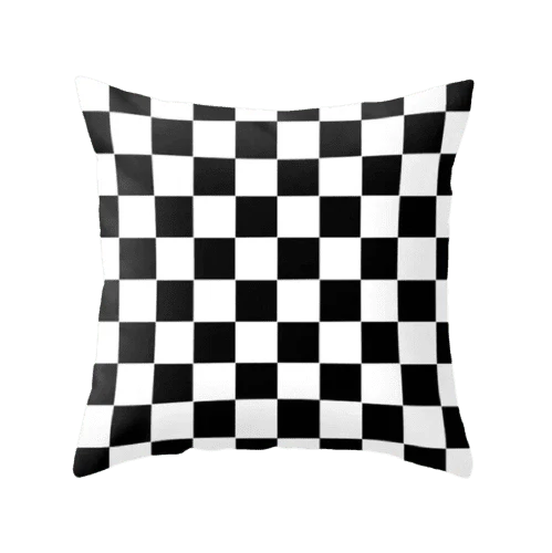 Housse de coussin 45x45 Carré Noir et Blanc