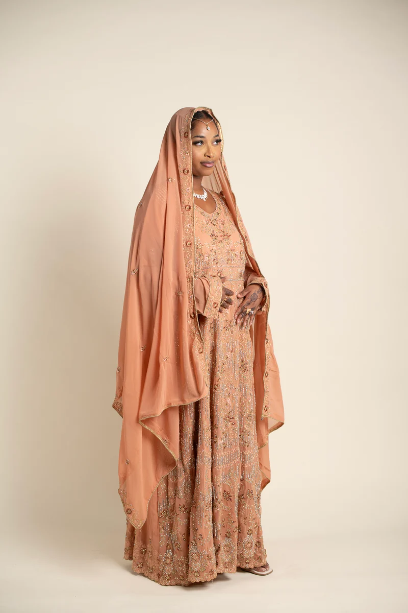 Robe Isla saumon beige