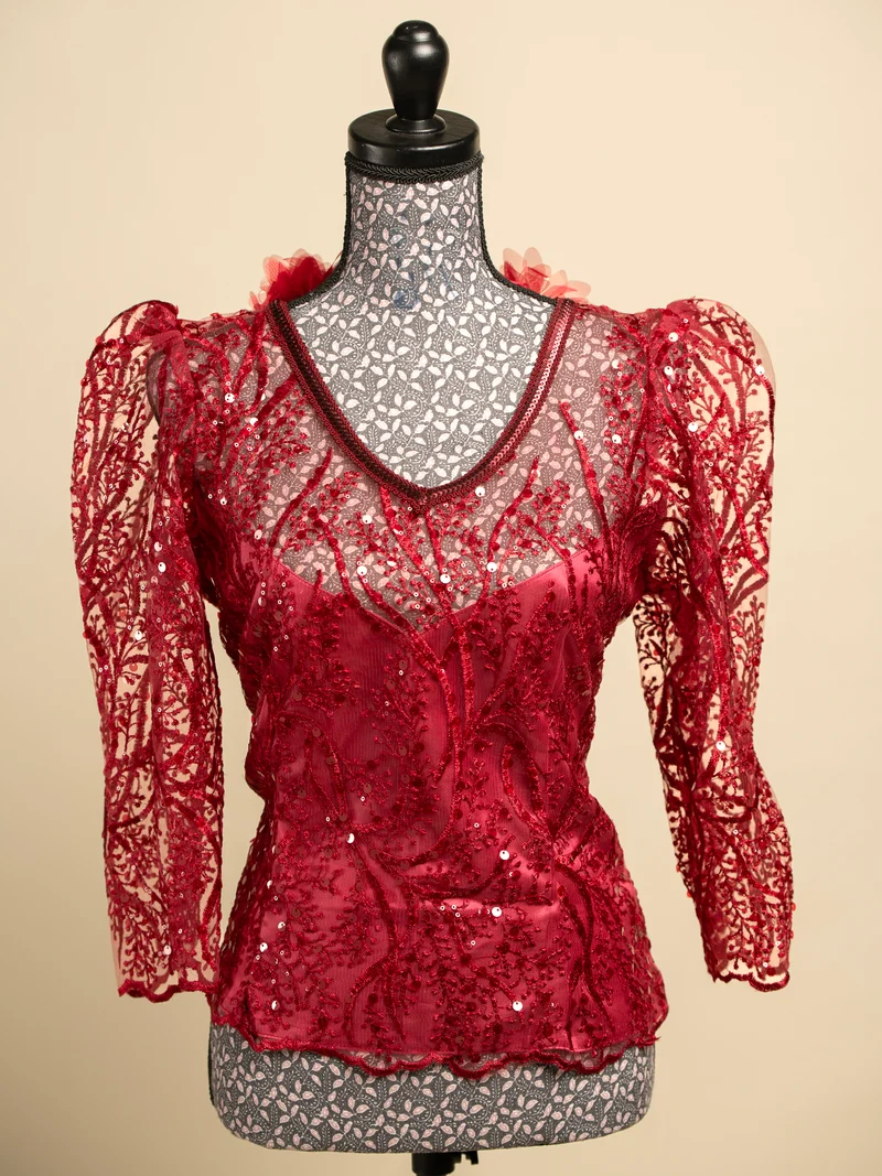 Body Dentelle LINA - Rouge Bordeaux