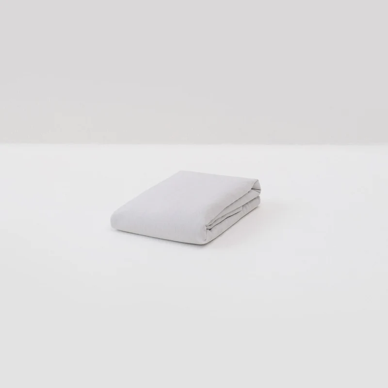 Drap plat en lin lavé 190g/m² • Gris Galet
