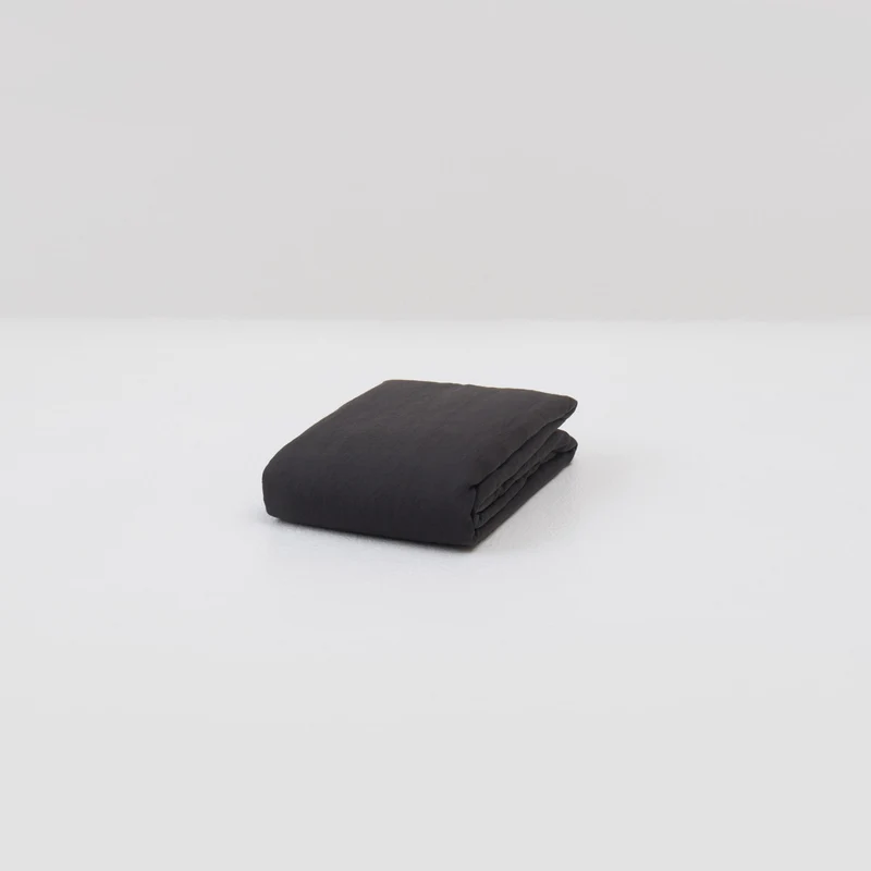 Drap plat en lin lavé 190g/m² • Gris Graphite