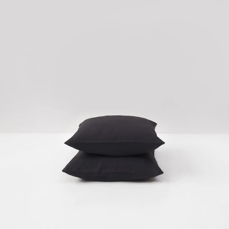 2 taies d'oreiller en lin lavé 190g/m² • Gris Graphite