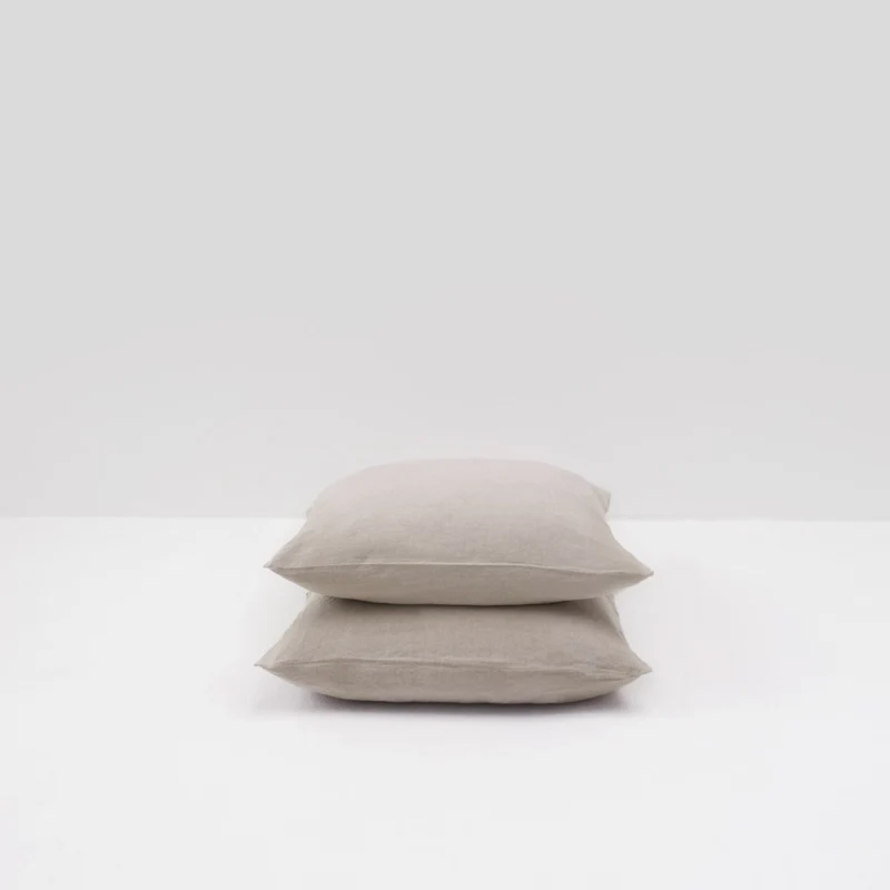 2 taies d'oreiller en lin lavé 190g/m² • Naturel
