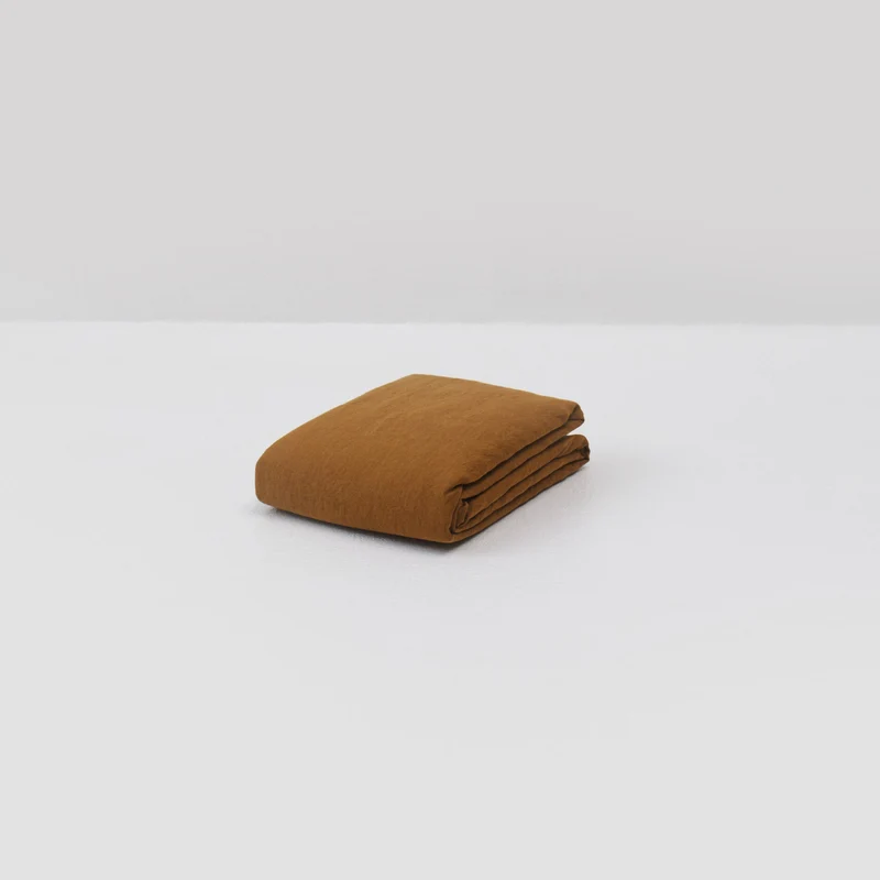 Drap housse en lin lavé 190g/m² • Moka