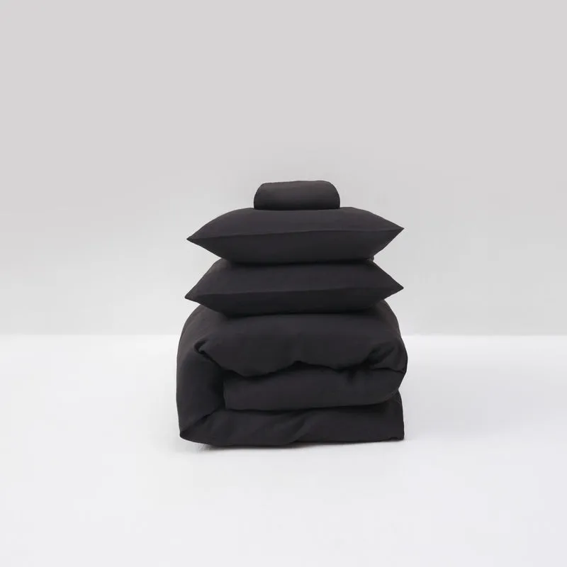 Parure de lit en lin lavé 190g/m² • Gris Graphite